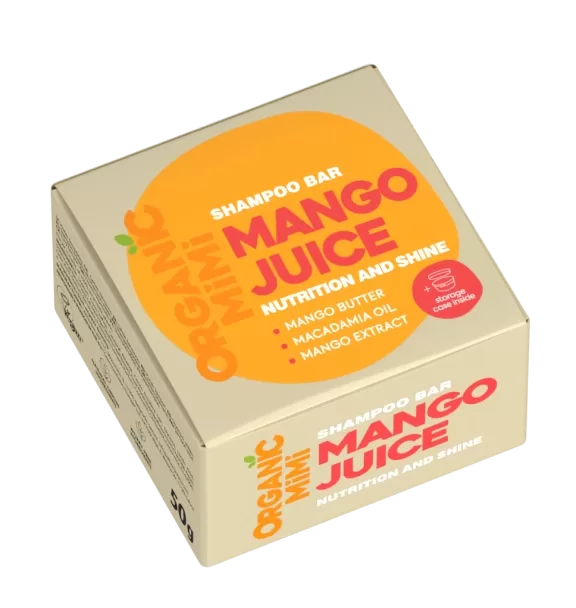 ORGANIC MIMI Твердый шампунь для блеска и питания волос MANGO JUICE , 50 г