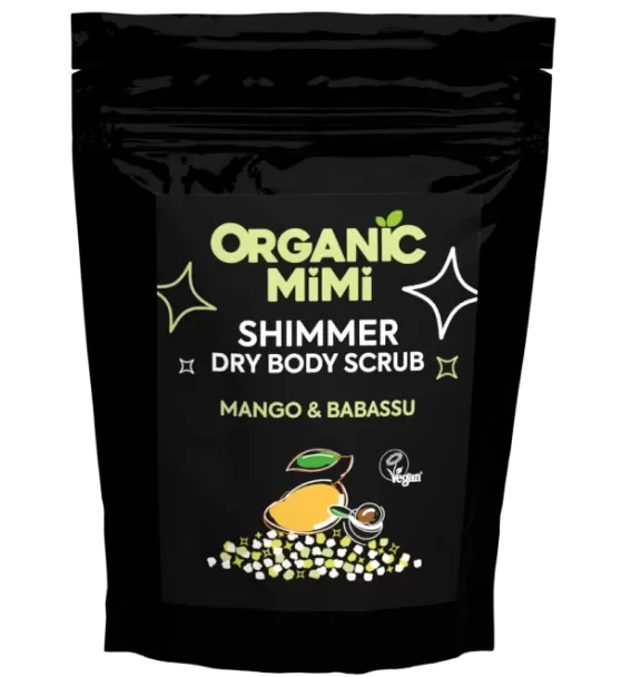 ORGANIC MIMI Мерцающий сухой скраб для тела MANGO & BABASSU, 150 g