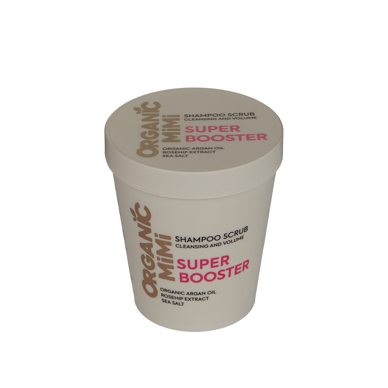 ORGANIC MIMI,  Шампунь-скраб очищение и придание объема SUPER BOOSTER , Аргана и морская соль, 310 g