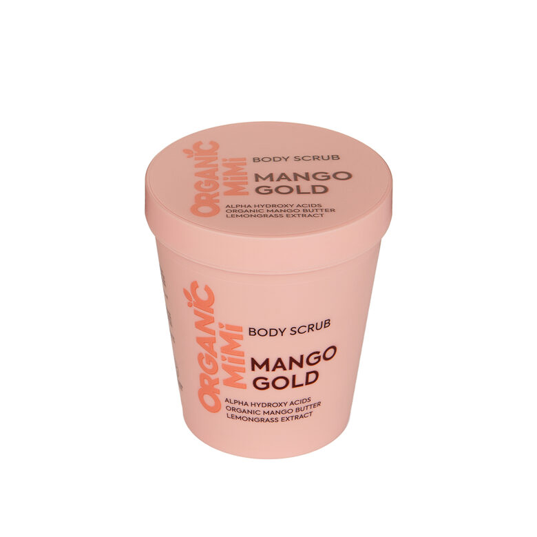 ORGANIC MIMI, Ķermeņa skrubis MANGO ZELTS Mango un citronzāle, 250 g