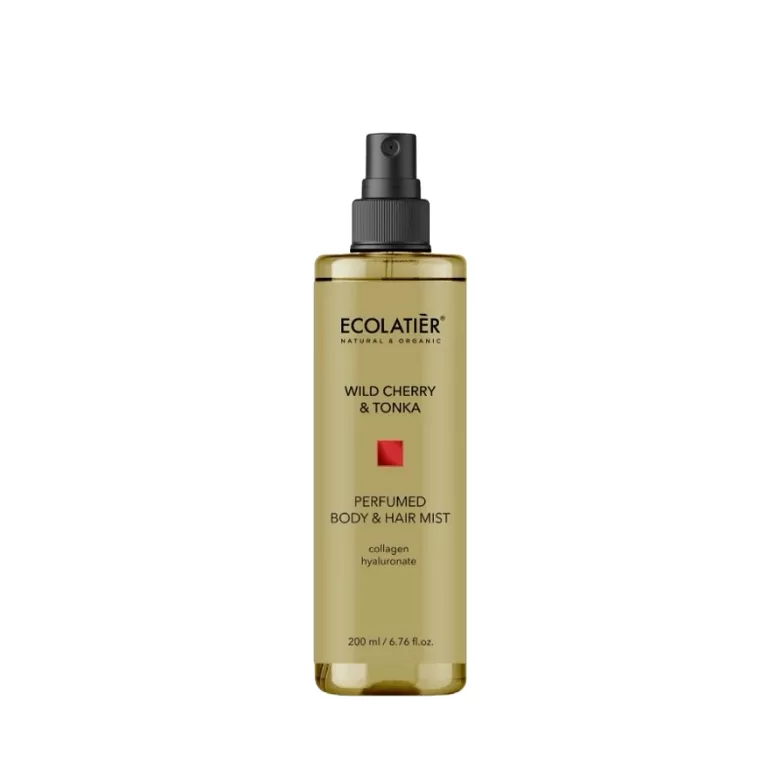 ECOLATIER Parfimēts ķermeņa un matu mists WILD CHERRY & TONKA, 200 ml, jaunums