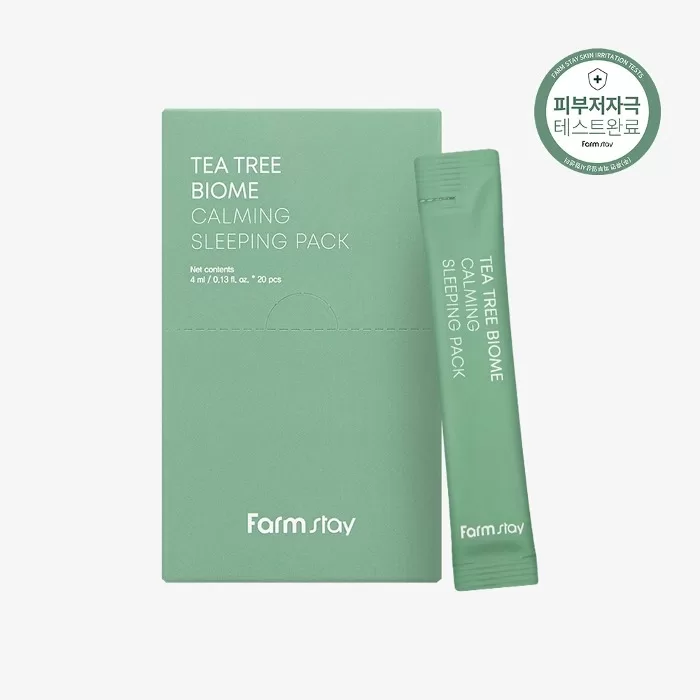 FARMSTAY успокаивающая ночная маска с чайным деревом и пробиотиками, 4 мл × 20 шт.