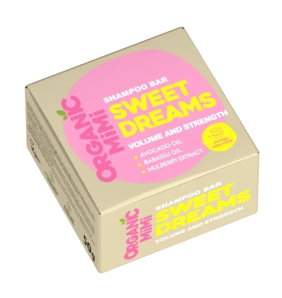 ORGANIC MIMI Твёрдый шампунь для объема SWEET DREAMS VOLUME AND STRENGTH, 50 г