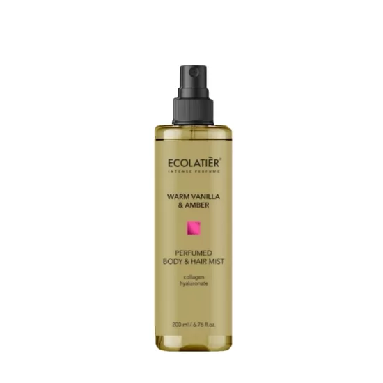 ECOLATIER Парфюмированный мист для тела и волос WARM VANILLA & AMBER, 200 мл
