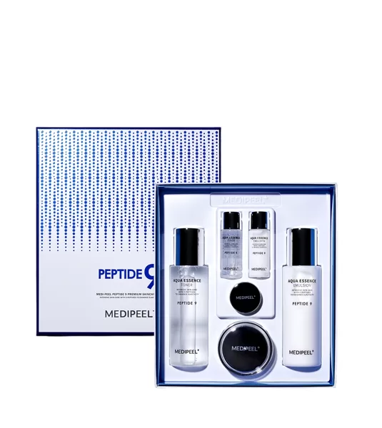 MEDI-PEEL Anti-aging face care set with peptides, PEPTIDE 9 PREMIUM SKIN CARE SET, 250ml*2ea 50g*1ea 30ml*2ea 10g*1ea. Toner, emulsion, cream