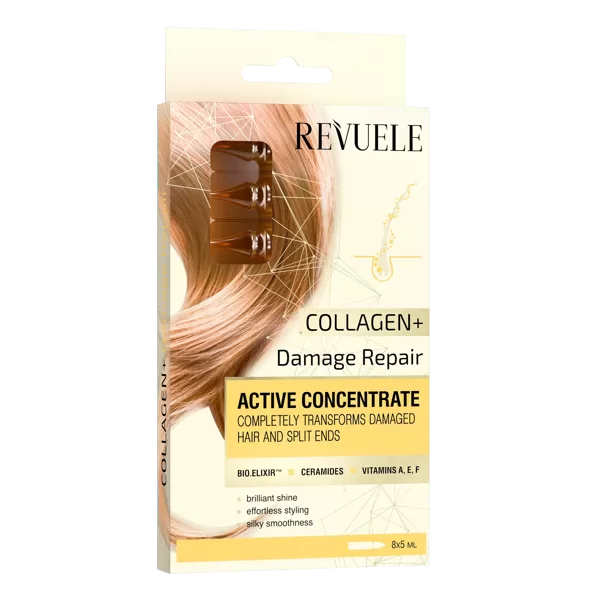 REVUELE AMPOULES ACTIVE HAIR CONCENTRATE “COLLAGEN+ DAMAGE REPAIR”, 8х5 ml