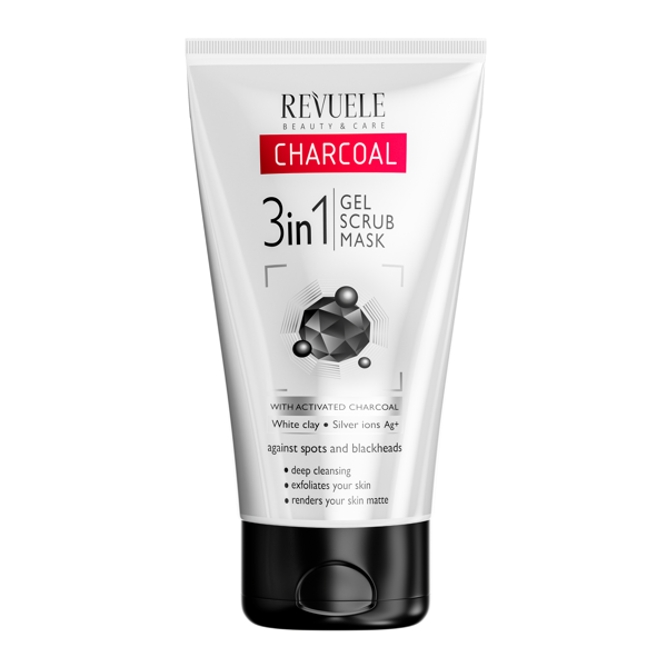 REVUELE CHARCOAL 3 in 1 GEL, SCRUB, MASK 150 ml