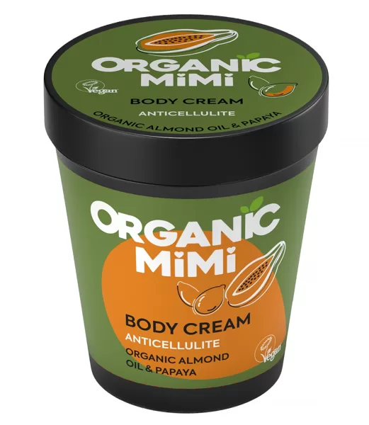 Organic Mimi Ķermeņa krēms Antiсellulite Almond & Papaya, 200 ml