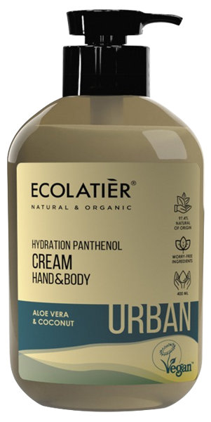 Ecolatier Urban Cream Hand & Body Hydration Panthenol, 400 ml