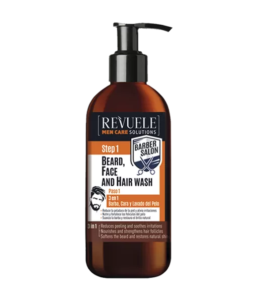 REVUELE MEN CARE BARBER 3 IN 1 - BEARD, FACE AND HAIR WASH 300ml