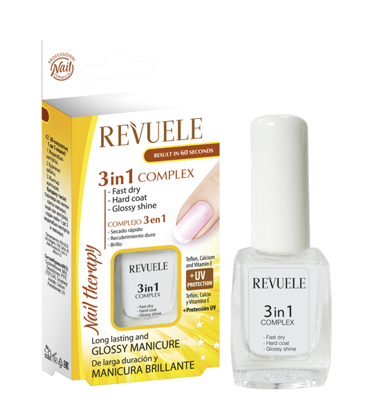 Revuele Nail Therapy 3 in 1 Complex fast dry, hard coat & glossy shine 10ml