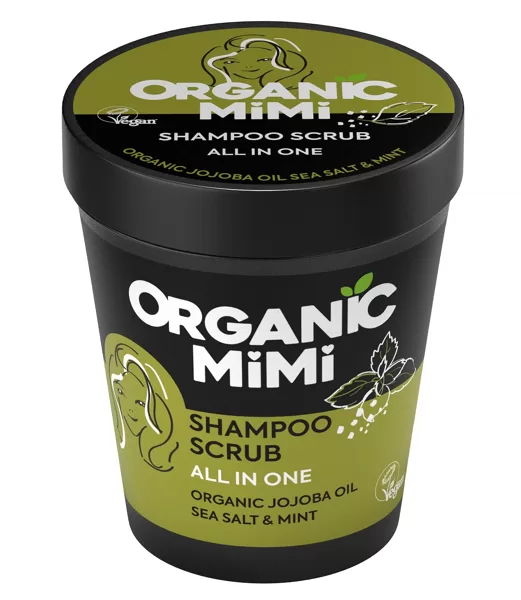 Organic Mimi Shampoo Scrub All in One Sea Salt & Mint, 280 g